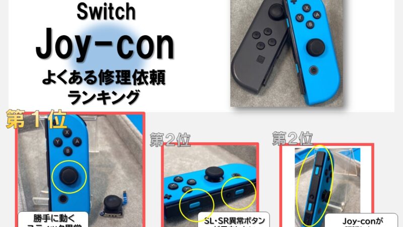 SwitchのJoy-con☆彡修理依頼が多い箇所ってどこ！？